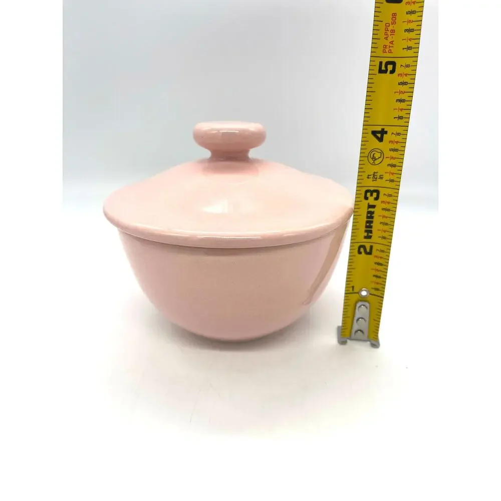 Sado International Pink Sugar Bowl w/ Lid Made in Portugal